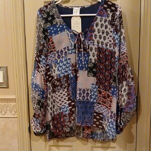By Together Multicolor Patchwork Blouse